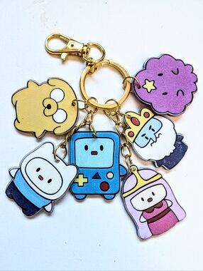 Handmade Lightweight Plastic Adventure Time Keychain